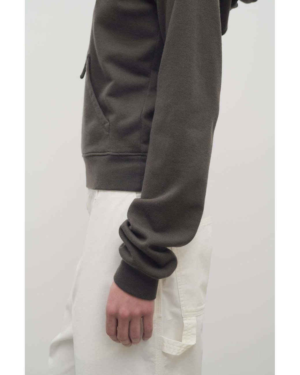 The Row Green Ribbed-Trim Hoodie