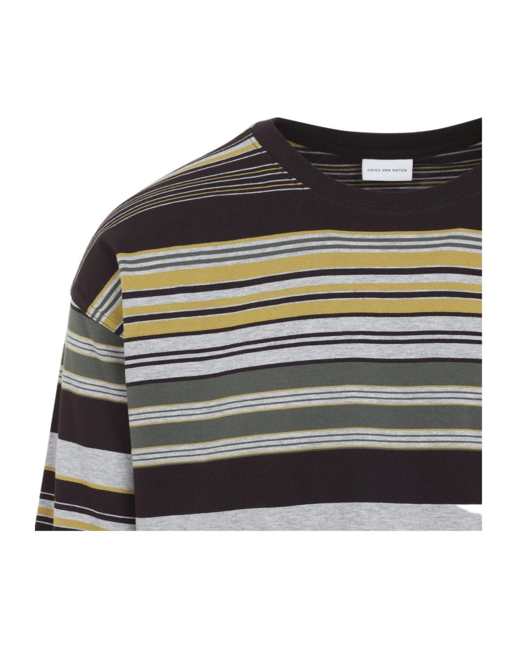 Dries Van Noten Black Striped Long Sleeved T-Shirt for men