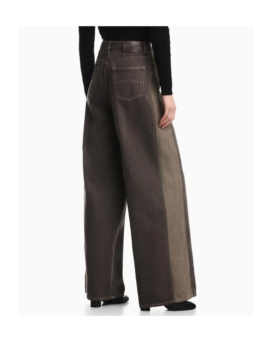 Emporio Armani Gray Five-Pocket Wide-Leg Jeans
