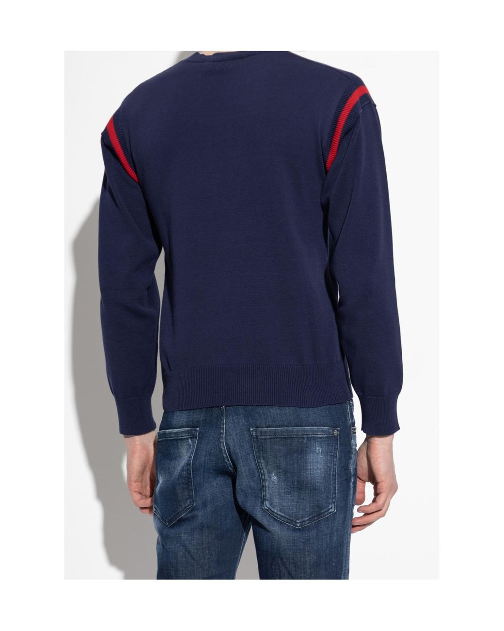 DSquared² Blue Logo-Print Crewneck Sweatshirt for men