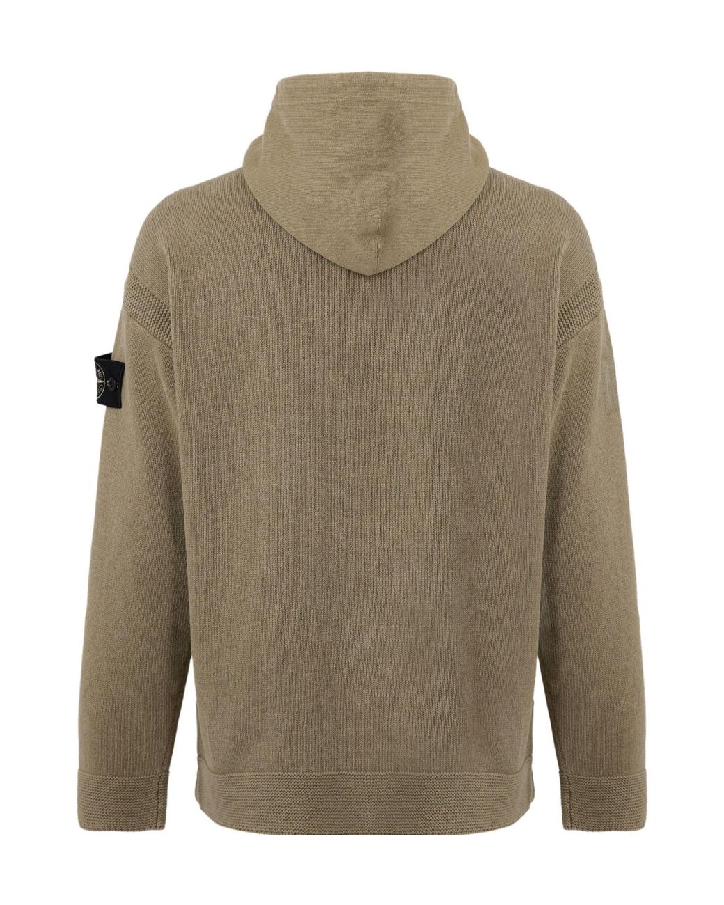 Stone Island Green Halfzip Hooded Sweatshirt for men