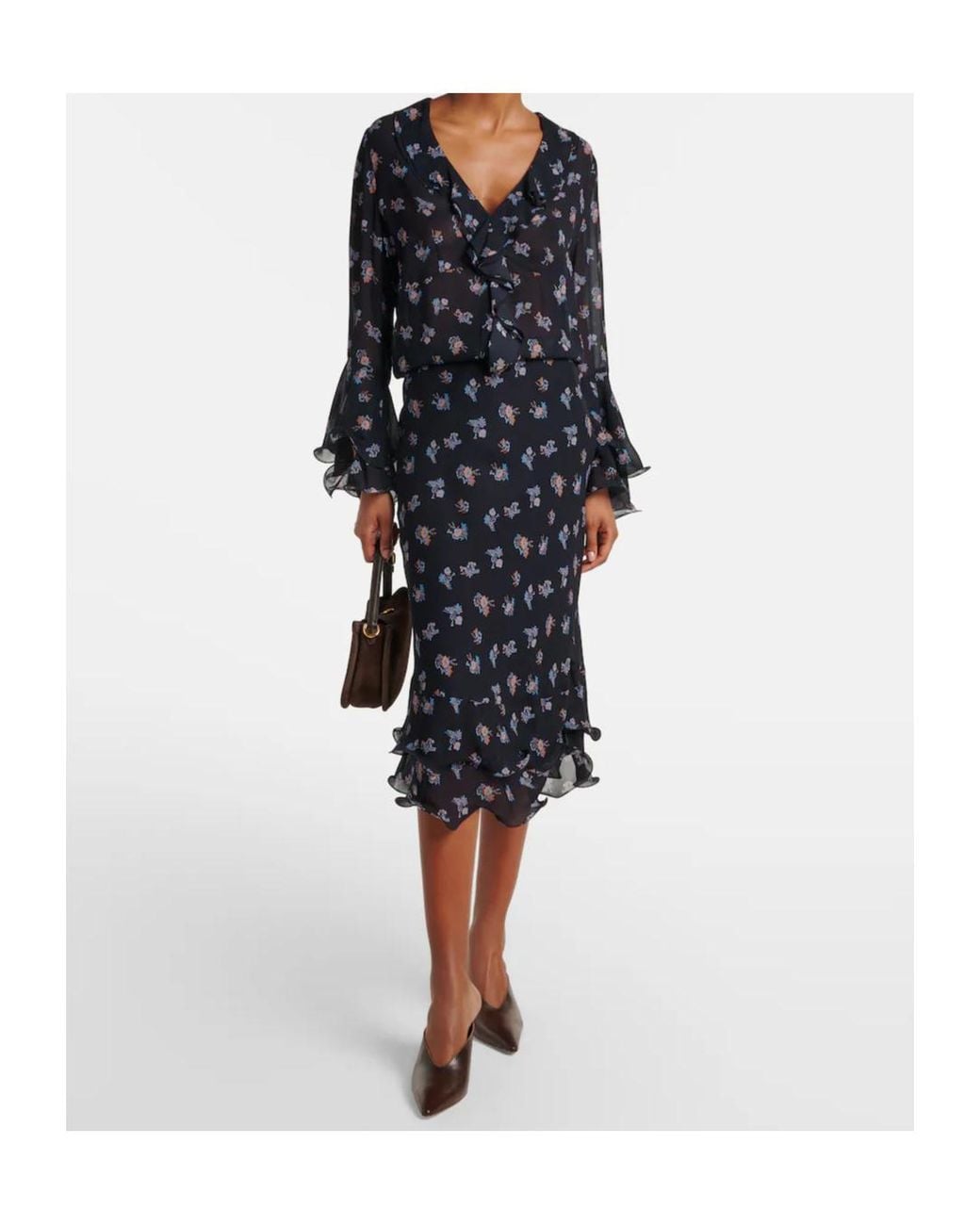 Dorothee Schumacher Blue Floral Georgette Cover-Up