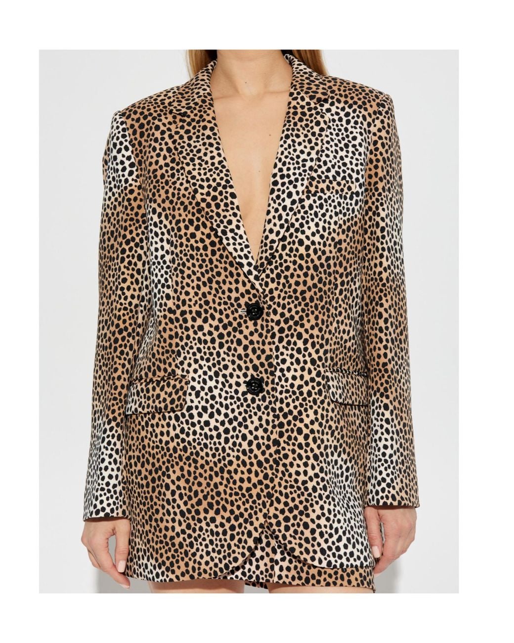 Michael Kors Brown Michael Leopard Printed Single-Breasted Blazer