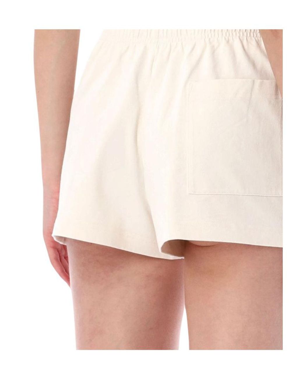 Sporty & Rich White Varsity Crest Disco Shorts