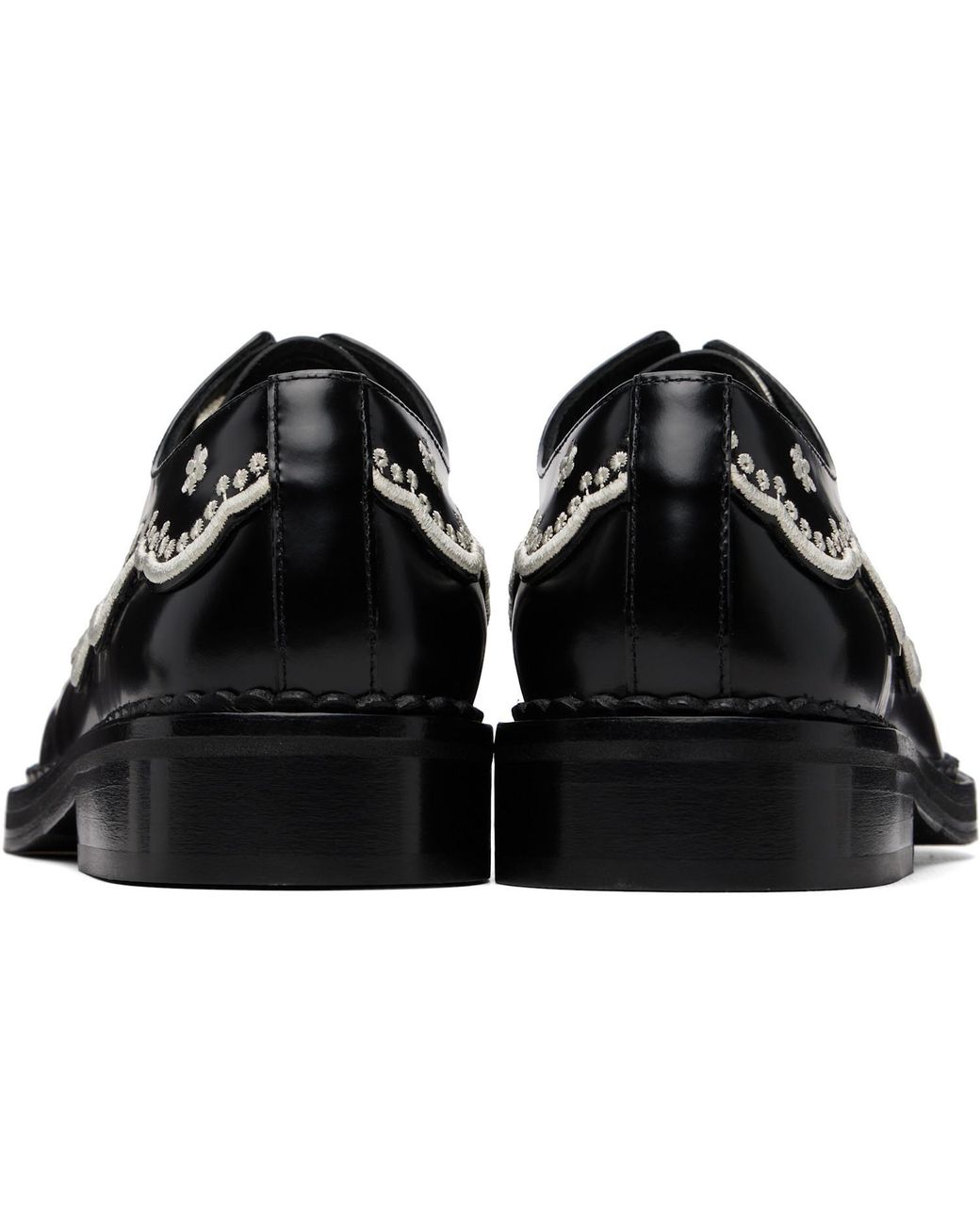 Simone Rocha Black Square Toe Flat Shoes