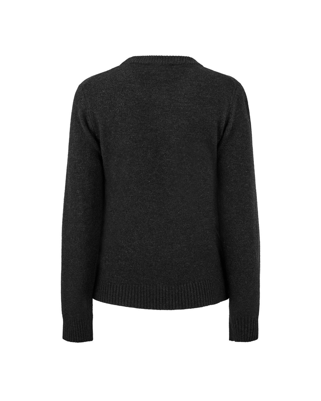 Ganni Black Minimalist Knit Crew Neck Top