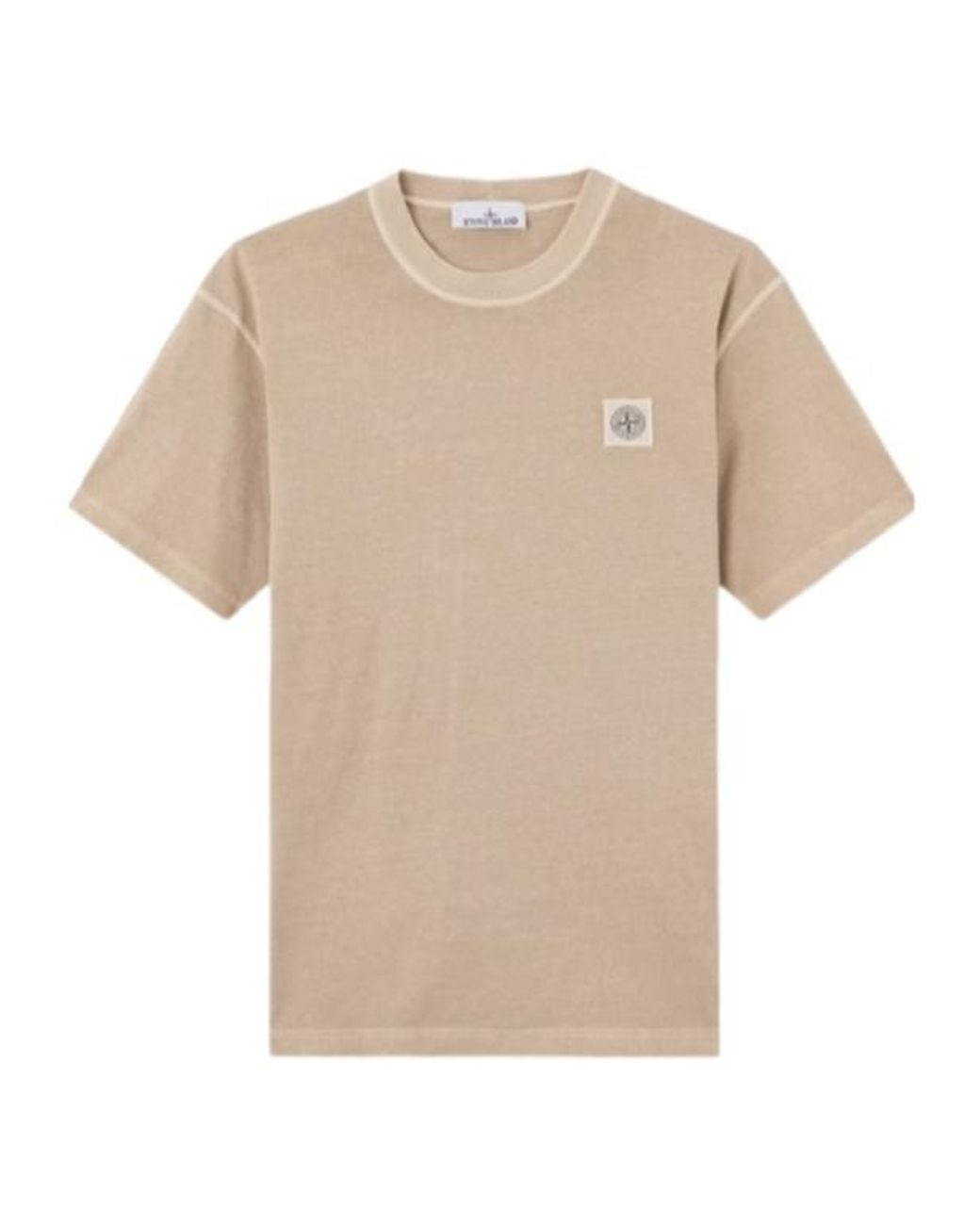 Stone Island Natural Logo Patch Crewneck T-Shirt for men