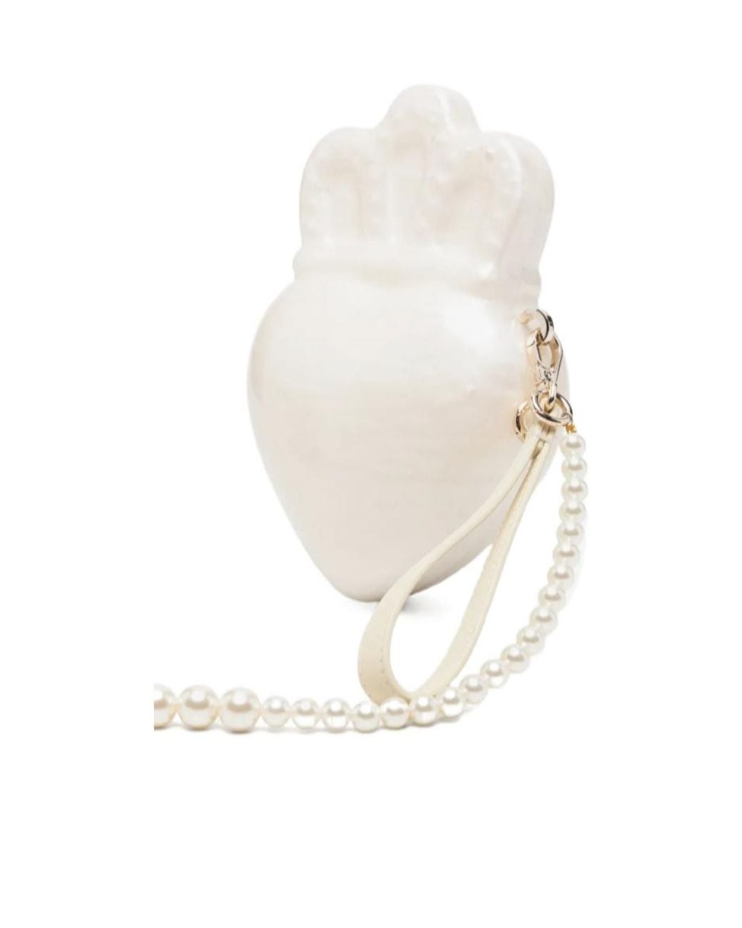 Simone Rocha White Embellished Crossbody Claddagh Bag
