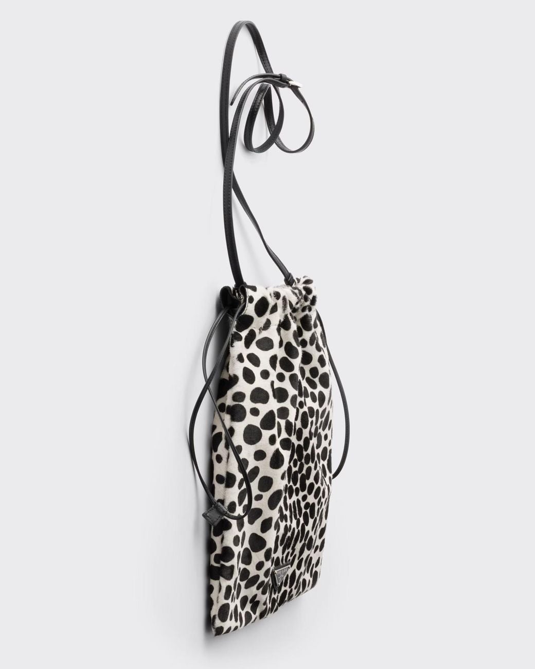 Prada Black Wish Printed Calf Hair Leather Pouch