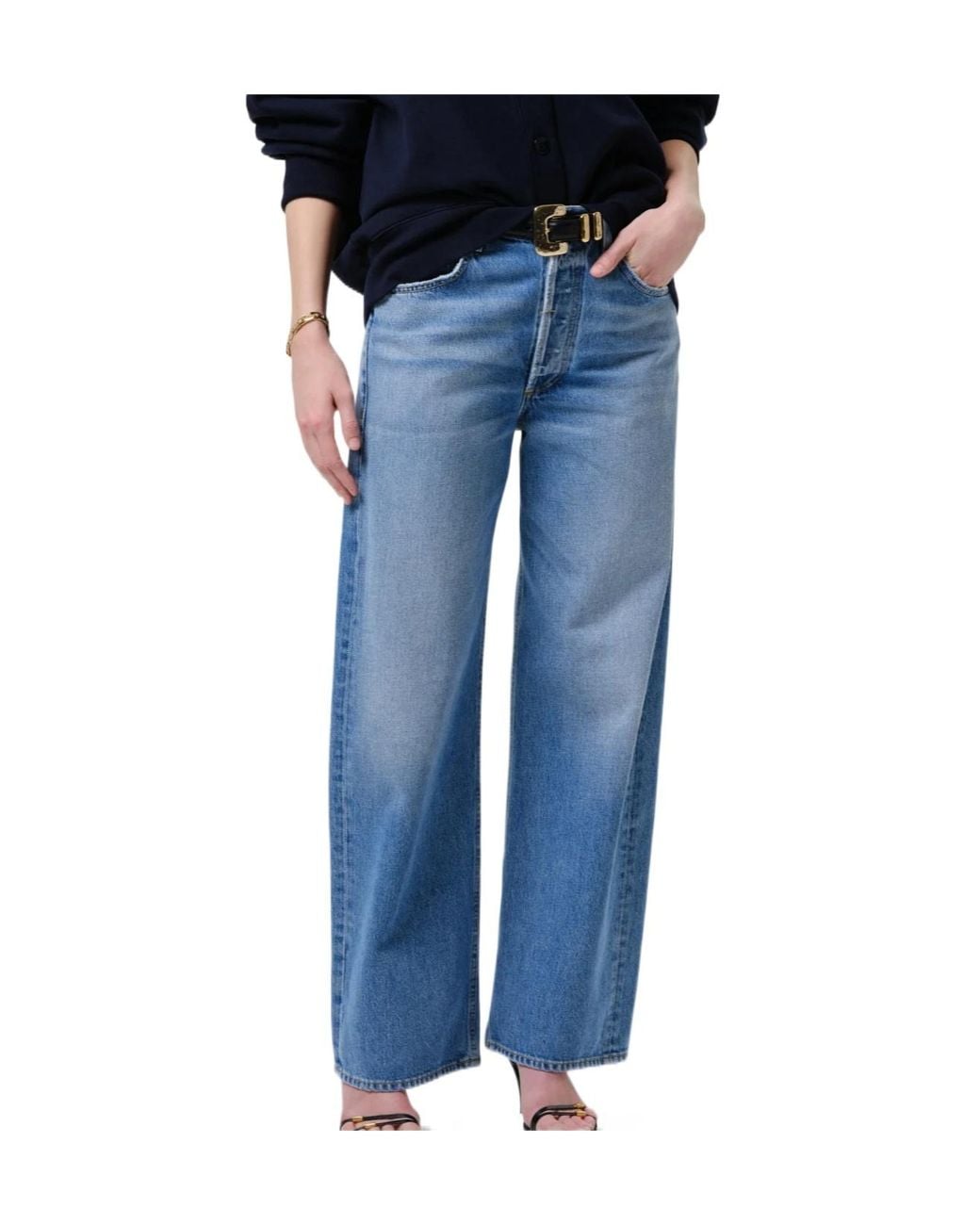 Citizens of Humanity Blue Ayla High-Rise Wide-Leg Jeans