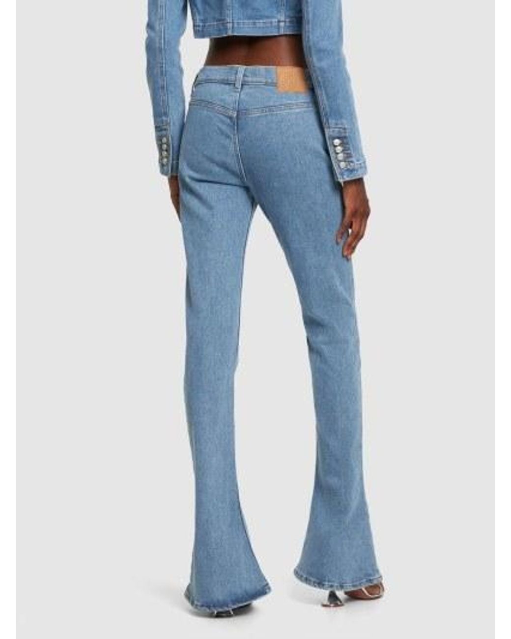 Magda Butrym Blue Low-Rise Trumpet-Shaped Jeans