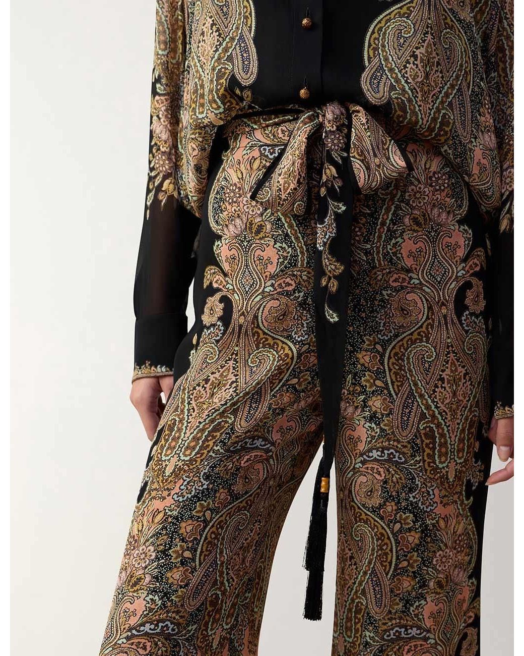 Zimmermann Brown Clash Georgette Pant