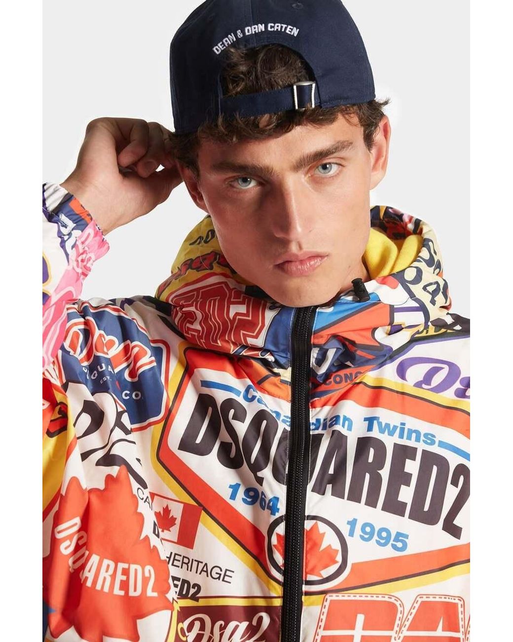 DSquared² White Logomania Patterned Windbreaker for men