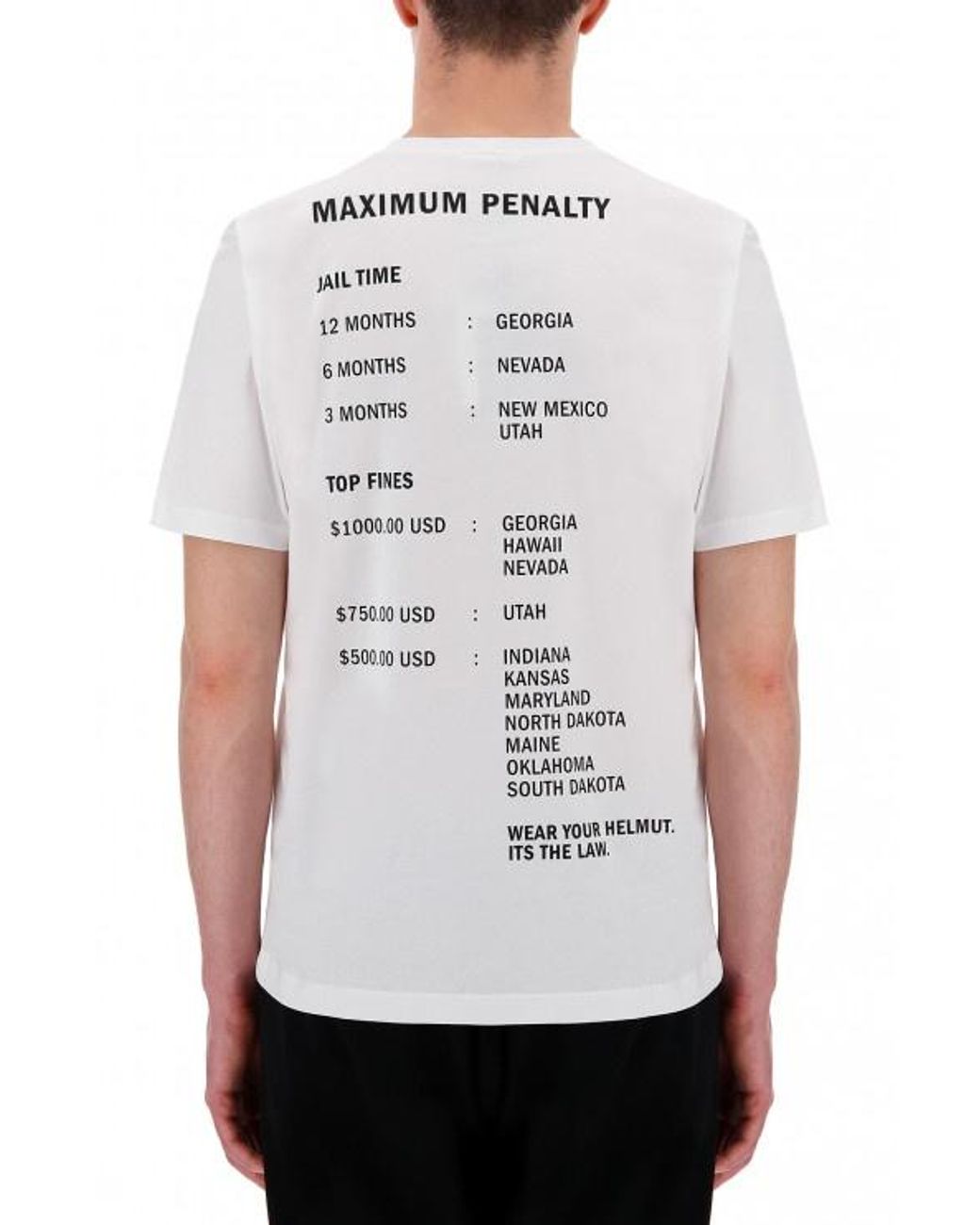 Helmut Lang White Printed T-Shirt for men