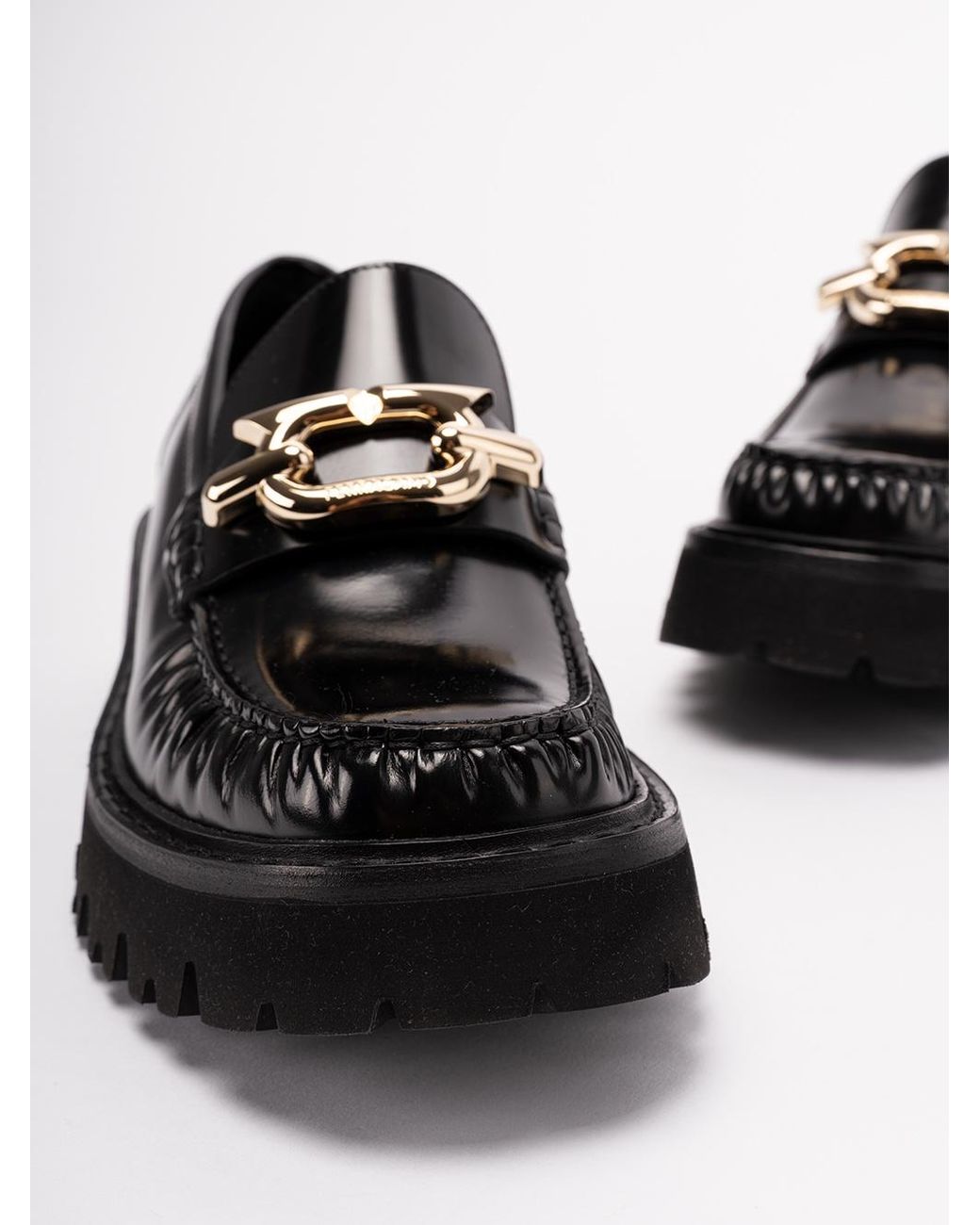 Ferragamo Black Ferragamo Gancini Buckle Slip-On Loafers