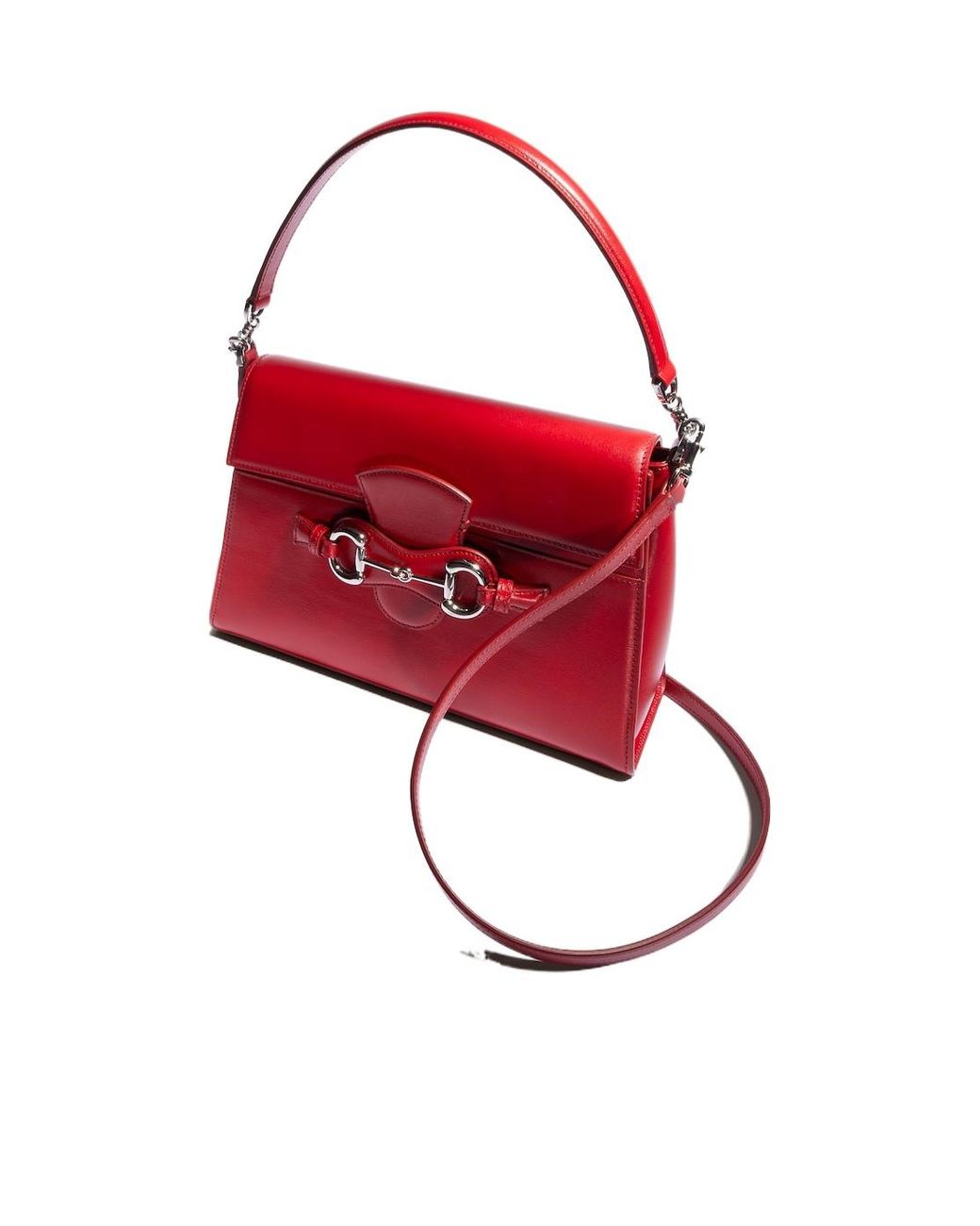 Gucci Red Horsebit Duomo Medium Top Handle Bag