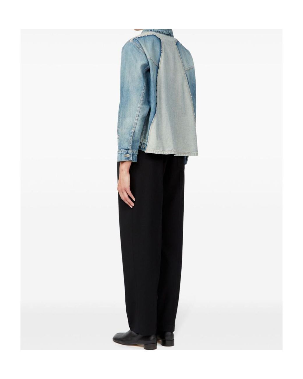 MM6 by Maison Margiela Blue Denim Distressed Jacket