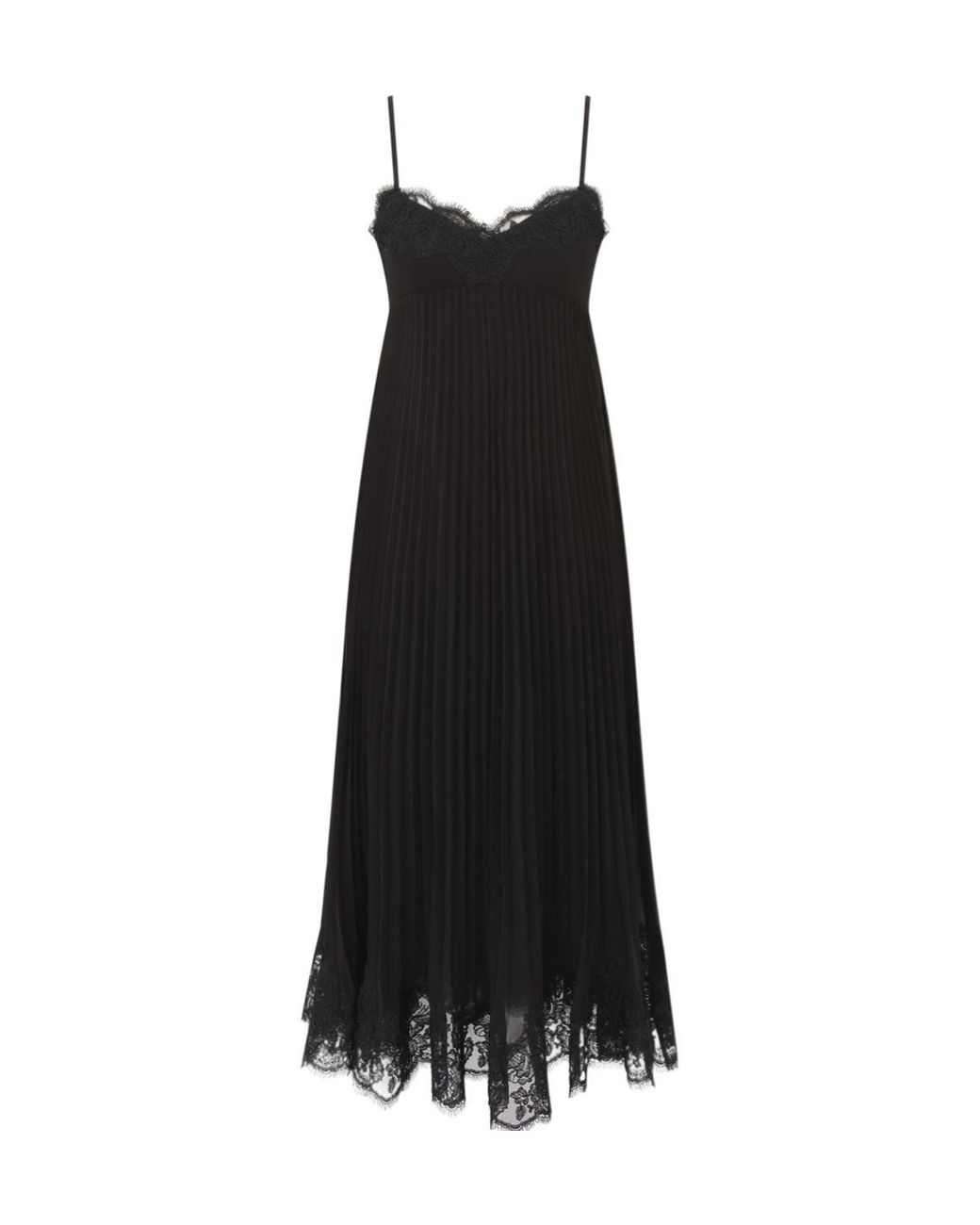 Zimmermann Black Pleated Slip Dress