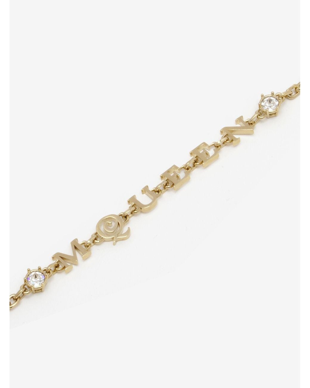McQueen Metallic Logo Lettering Embellished Bracelet