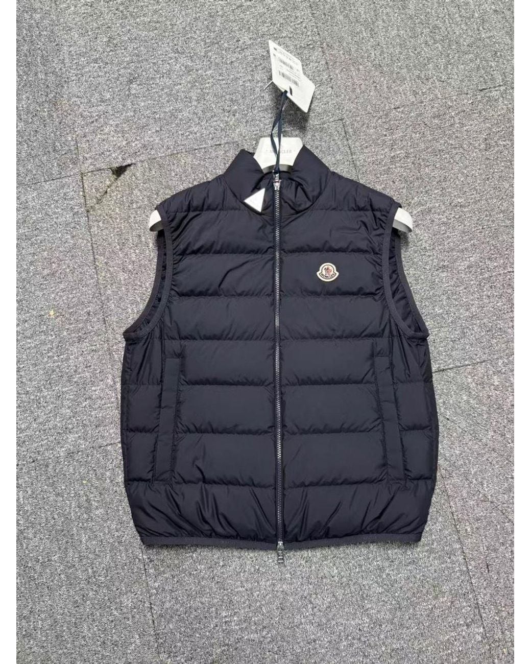 Moncler Blue Contrin Zip-Up Padded Gilet for men