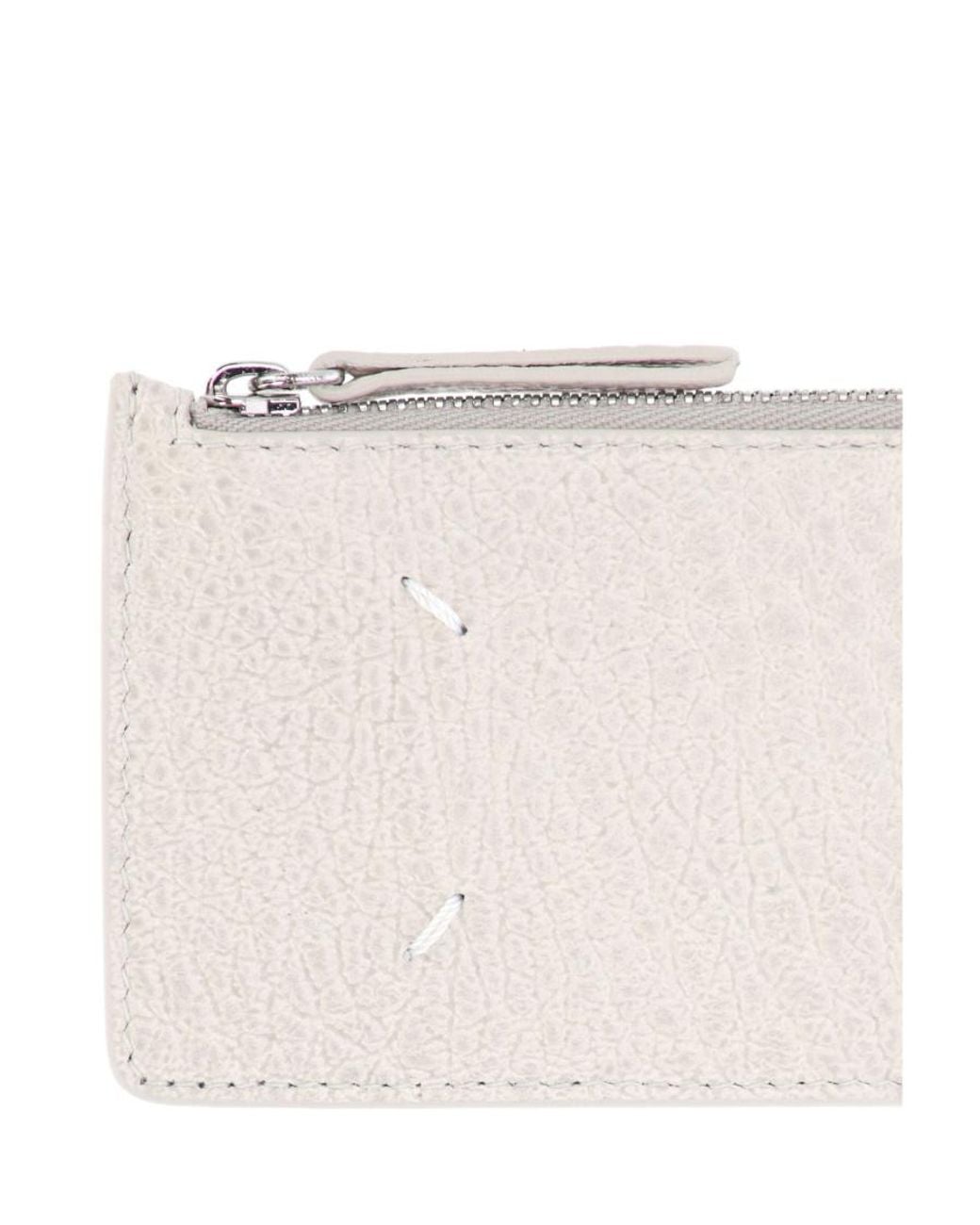 Maison Margiela White Four-Stitch Detailed Coin Purse