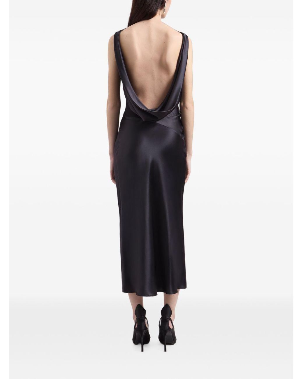 Nina Ricci Blue Asymmetrical Draped Midi Dress
