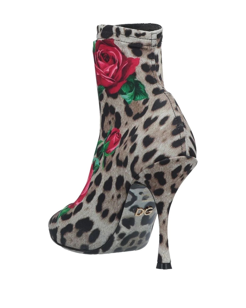 Dolce & Gabbana Blue Pointed-Toe Leopard Print Ankle Boots