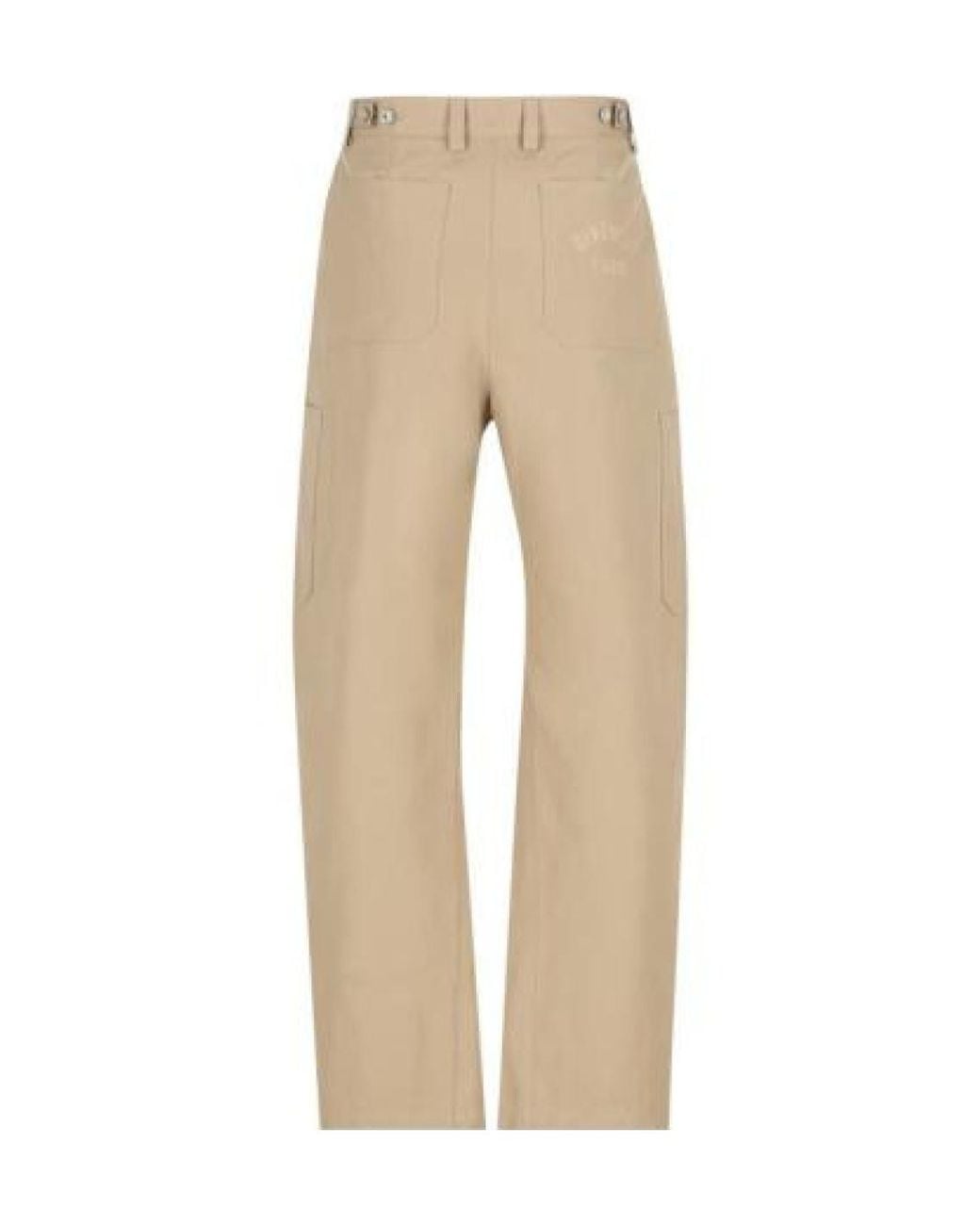 Givenchy Natural Logo Embroidered Straight-Leg Trousers for men