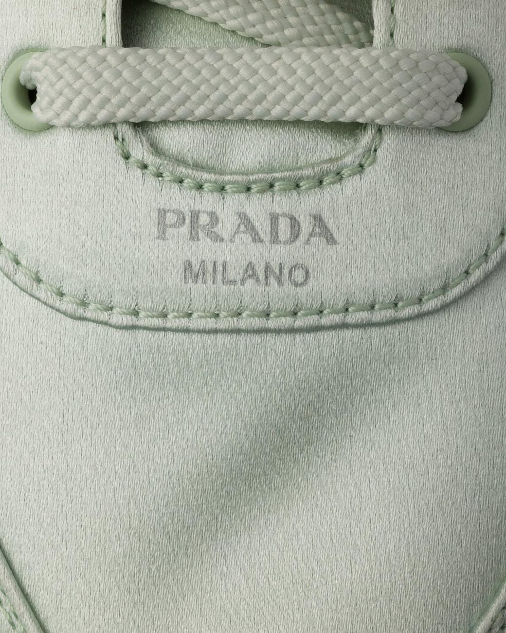 Prada White Collapse Lace-Up Sneakers