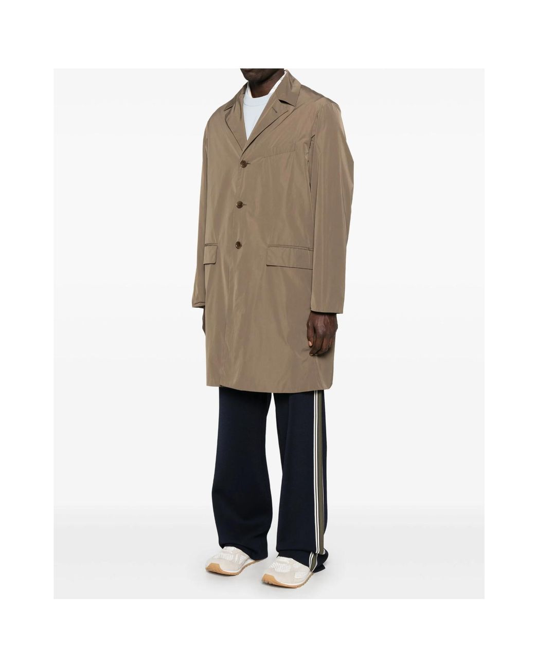 Aspesi Natural Collared Long-Sleeved Coat for men
