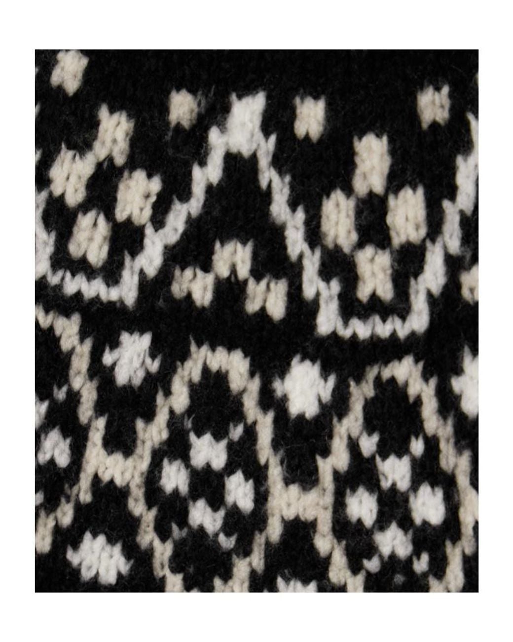 Nili Lotan Black Chrissy Fair Isle Jacquard-Knit Sweater