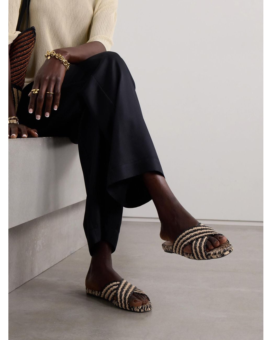 Castaner Brown Two-Tone Patchwork Slippers