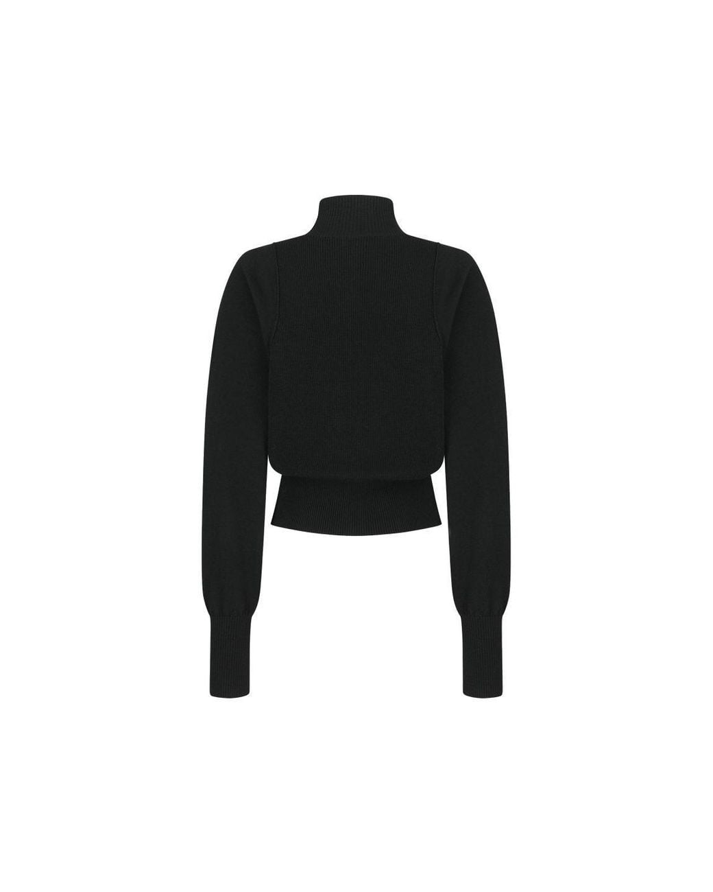 Amomento Black Button-Front Knit Cardigan