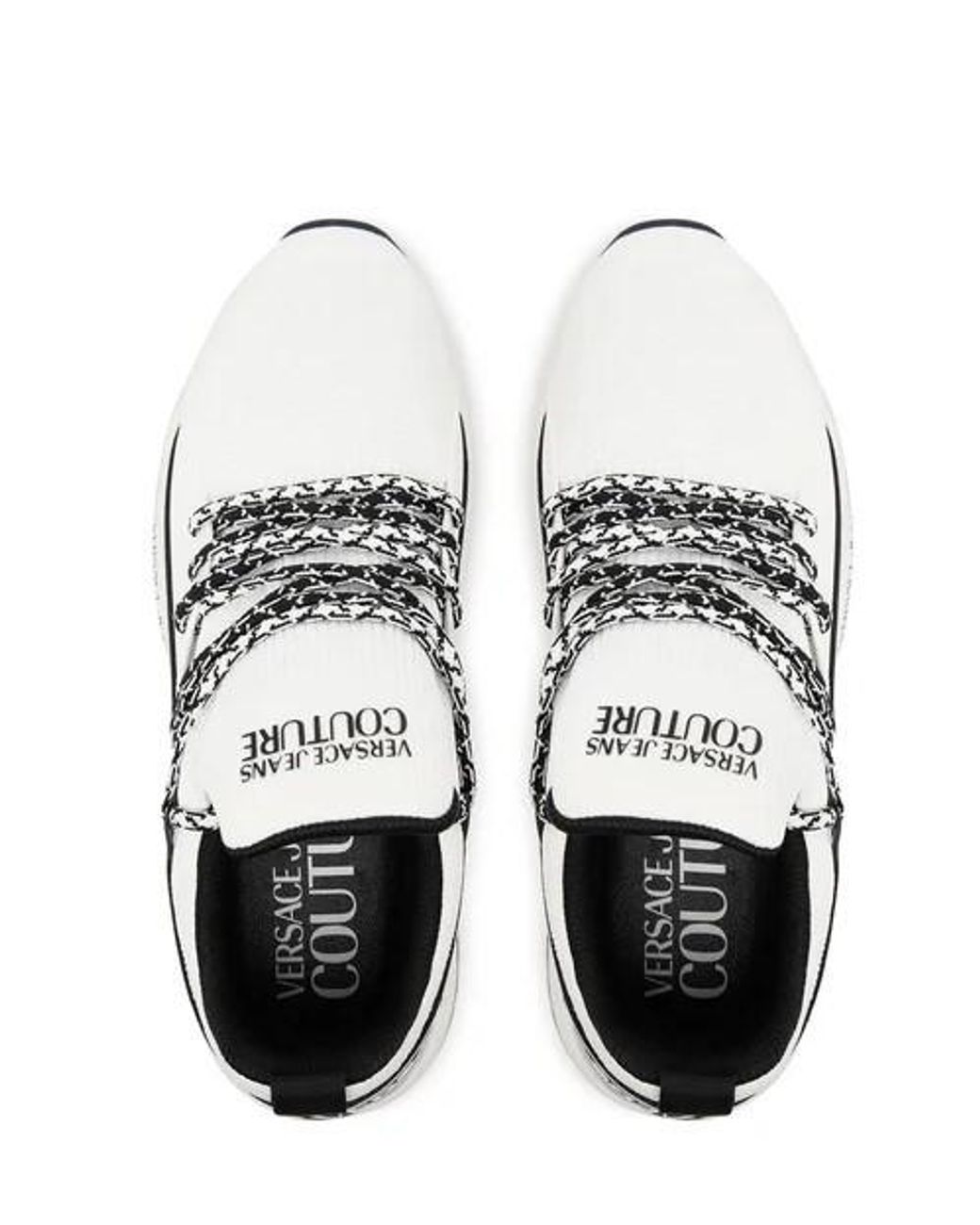 Versace Jeans White Couture Logo Printed Low-Top Sneakers for men