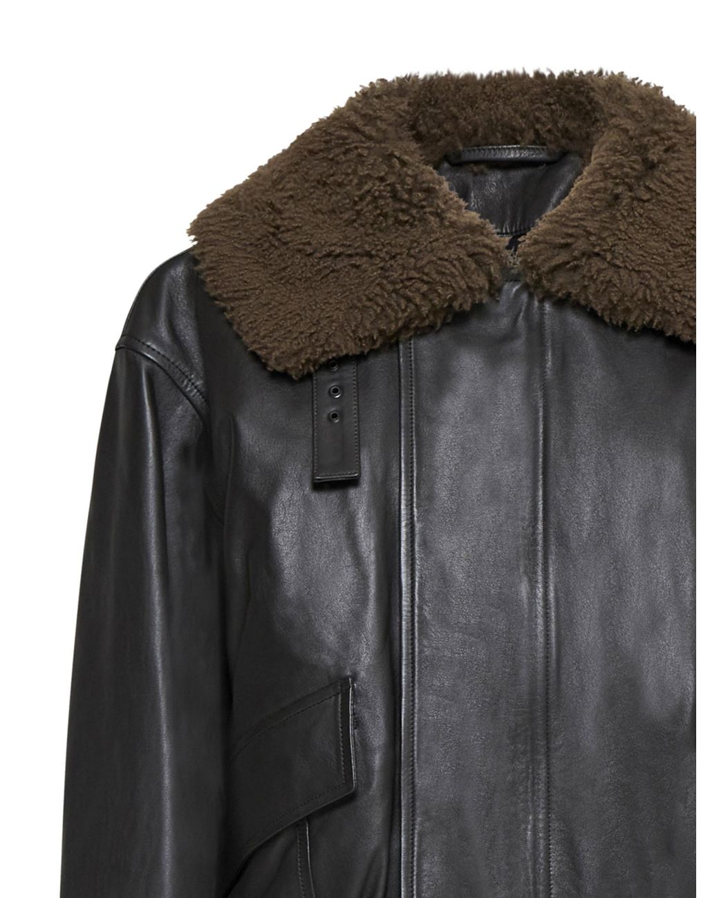Lemaire Black Relaxed Fit Leather Blouson