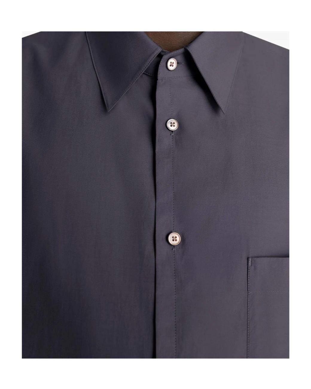 Lemaire Blue Long-Sleeved Curved Hem Regular Shirt for men