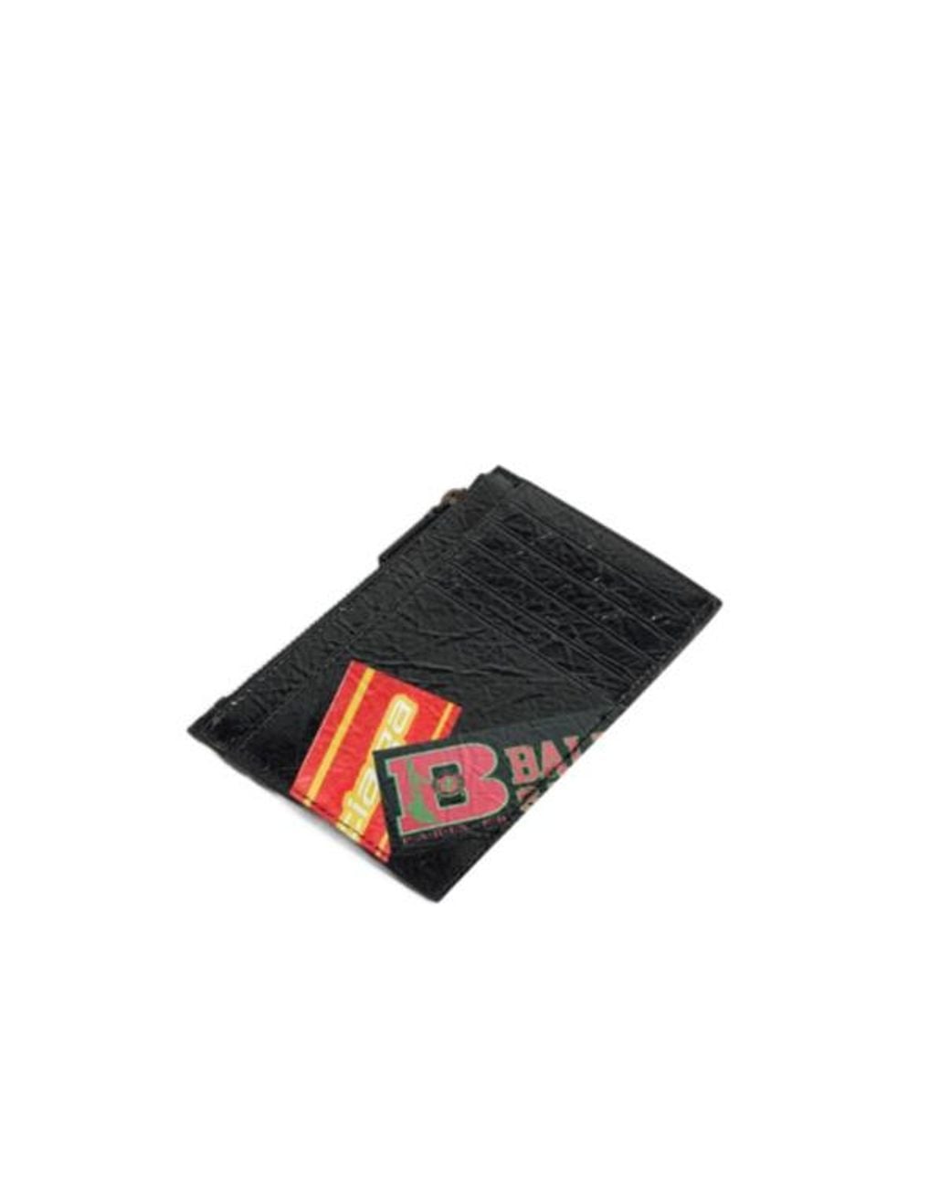 Balenciaga White Logo Printed Zip Pouch Wallet for men