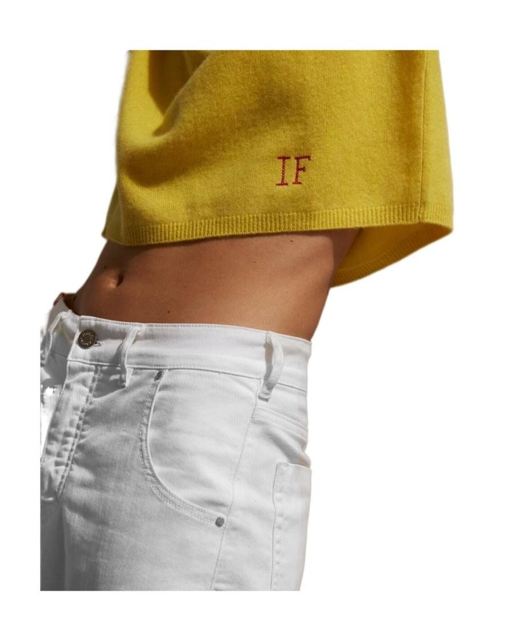 Ines De La Fressange Paris White Five-Pocket Jeans