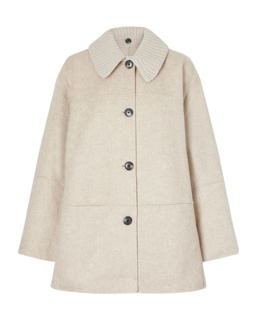 Proenza Schouler Natural Lisa Paneled Rib-Trimmed Wool-Blend Jacket