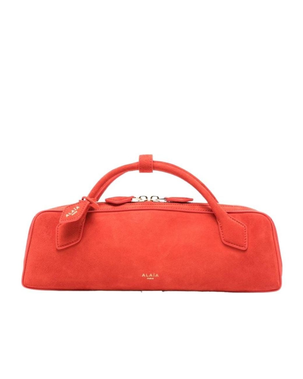 Alaïa Red Alaïa Le Teckel Suede Clutch Bag