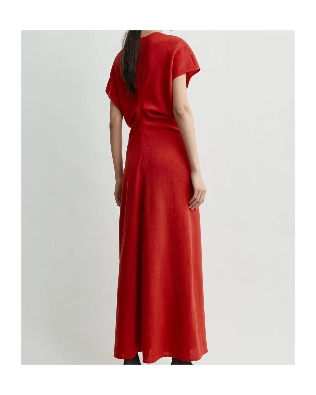 Totême Red Totême Slouched-Waist Crewneck Dress