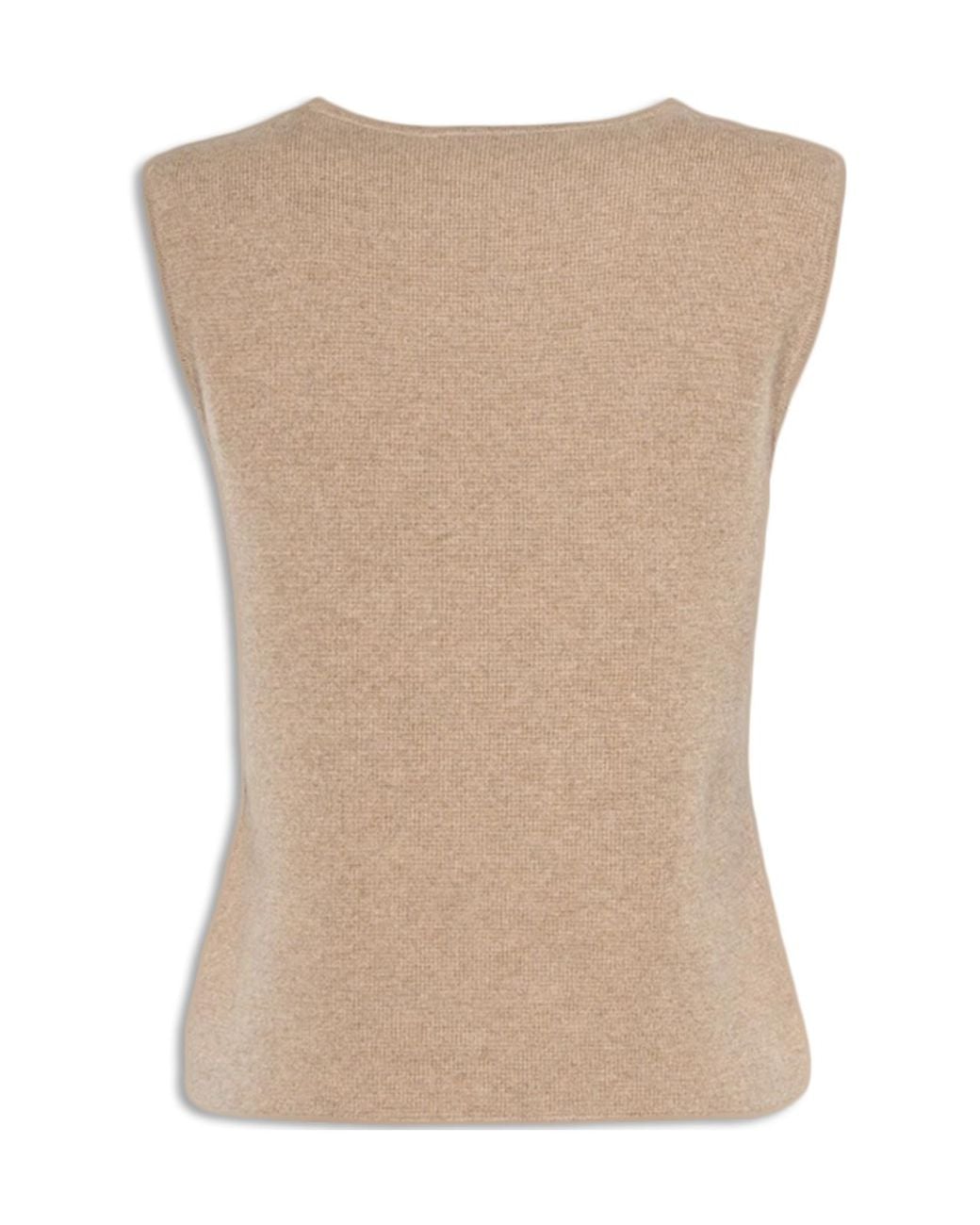 Max Mara Natural Fosco Crewneck Sleeveless Top