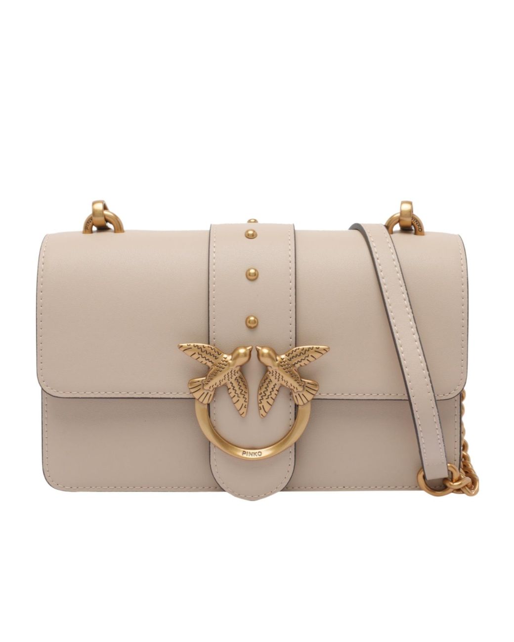 Pinko Natural Love Birds Chain-Linked Shoulder Bag