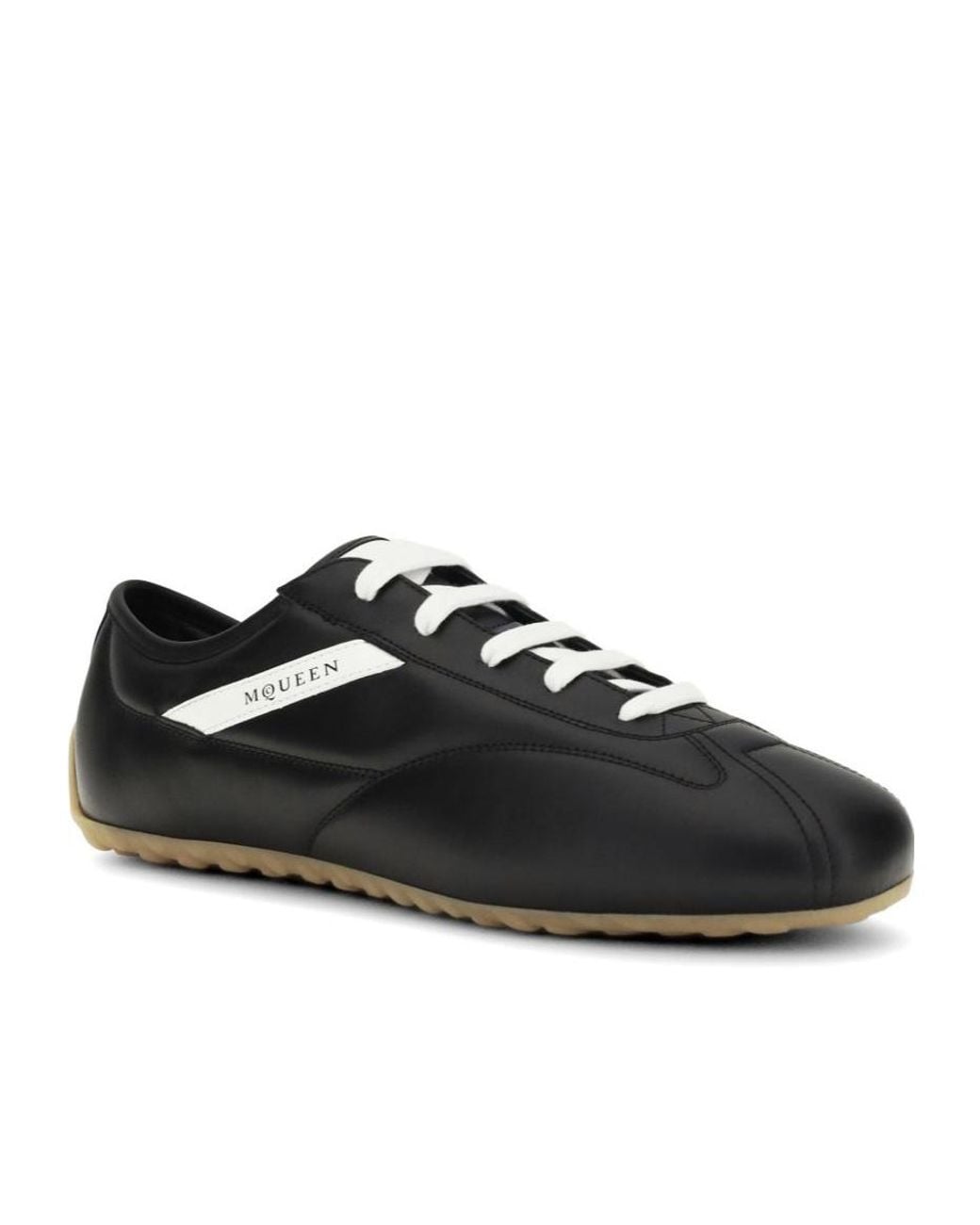 McQueen Black Lace-Up Low-Top Sneakers for men
