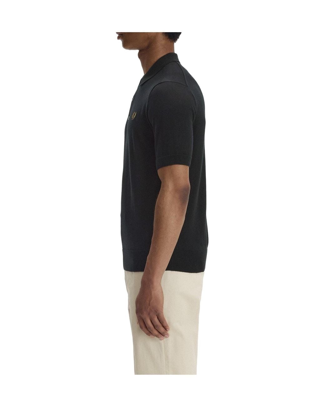 Fred Perry Black Short Sleeve Polo Shirt for men