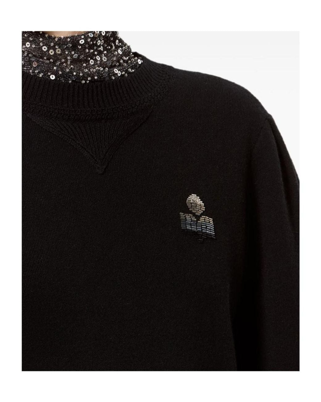 Isabel Marant Black Long-Sleeve Knit Top