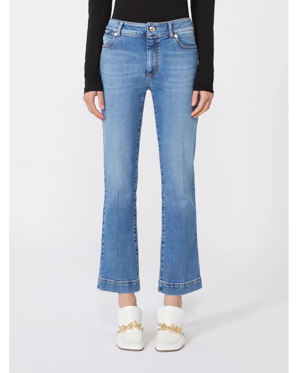 Sportmax Blue スポーツマックス スプダンブリア パーフェクト ミニフレアジーンズ
