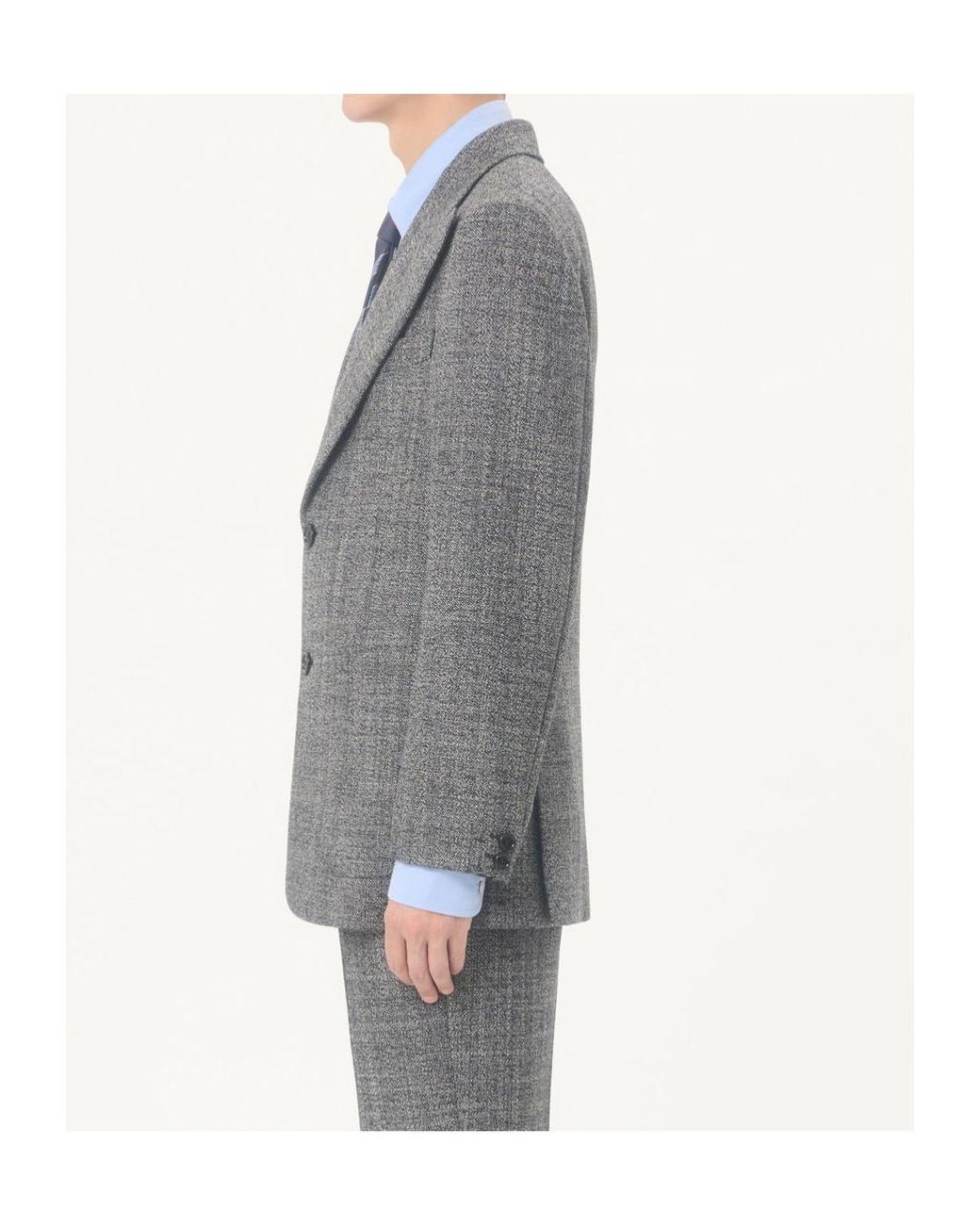 Valentino Gray Single-Breasted Mouliné Wool Jacket for men