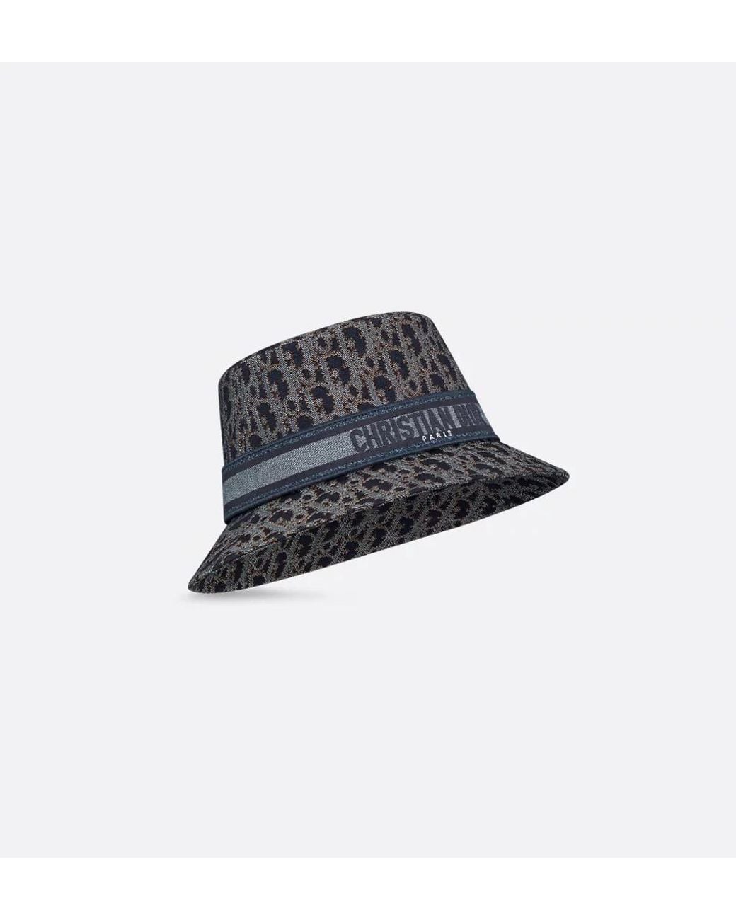 Dior Blue Oblique Denim D-Bobby Small-Brim Bucket Hat