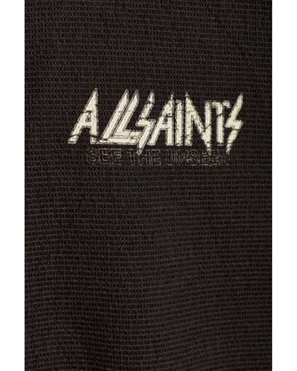 AllSaints Black Logo Short Sleeve Shirt for men